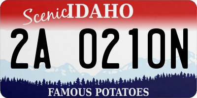 ID license plate 2A0210N
