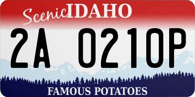 ID license plate 2A0210P