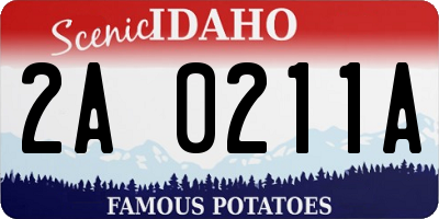 ID license plate 2A0211A