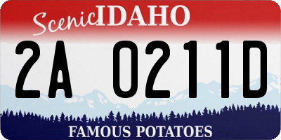 ID license plate 2A0211D