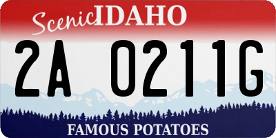 ID license plate 2A0211G
