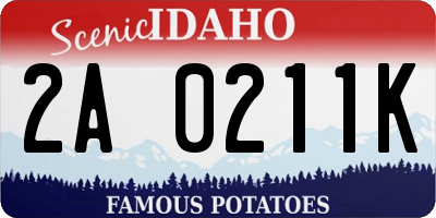 ID license plate 2A0211K