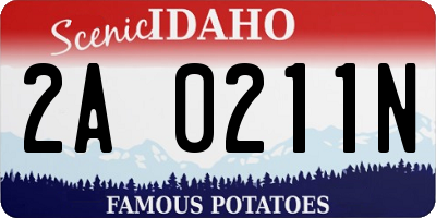 ID license plate 2A0211N