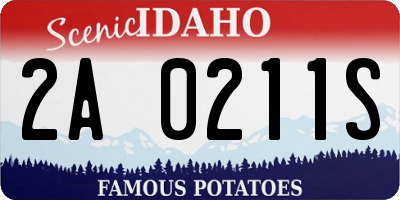 ID license plate 2A0211S