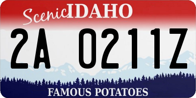 ID license plate 2A0211Z