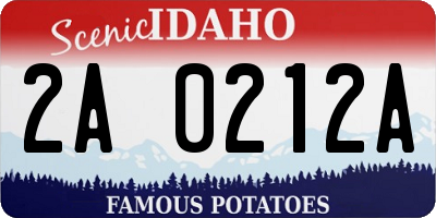 ID license plate 2A0212A