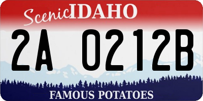 ID license plate 2A0212B