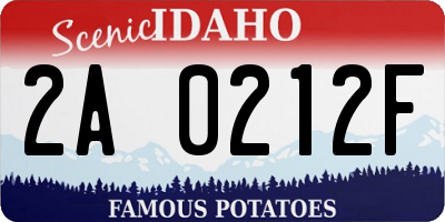 ID license plate 2A0212F