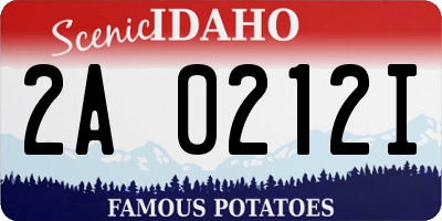 ID license plate 2A0212I