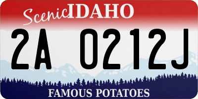 ID license plate 2A0212J