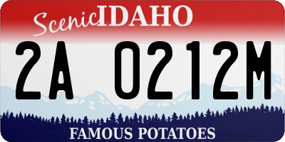 ID license plate 2A0212M