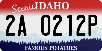 ID license plate 2A0212P