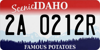 ID license plate 2A0212R
