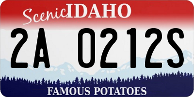 ID license plate 2A0212S