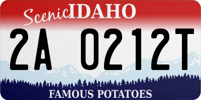 ID license plate 2A0212T