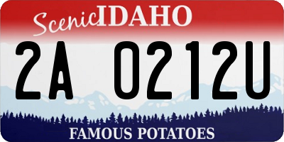 ID license plate 2A0212U