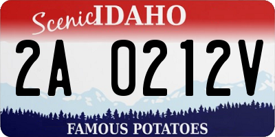 ID license plate 2A0212V