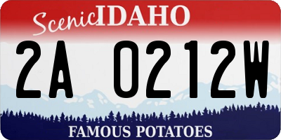 ID license plate 2A0212W