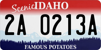 ID license plate 2A0213A