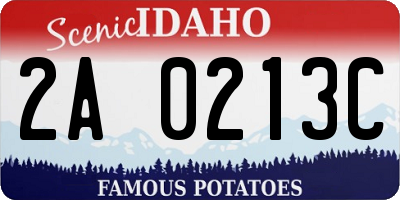ID license plate 2A0213C