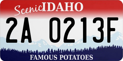 ID license plate 2A0213F