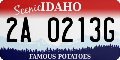 ID license plate 2A0213G