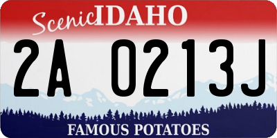 ID license plate 2A0213J
