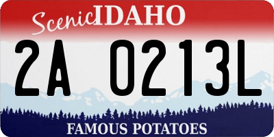 ID license plate 2A0213L