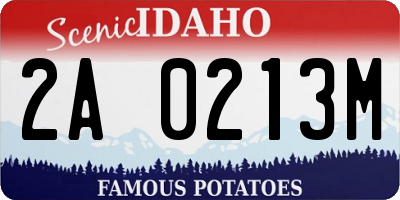 ID license plate 2A0213M