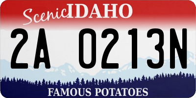 ID license plate 2A0213N