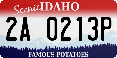 ID license plate 2A0213P
