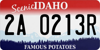 ID license plate 2A0213R