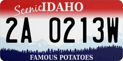 ID license plate 2A0213W
