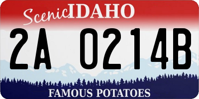 ID license plate 2A0214B