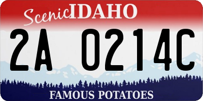 ID license plate 2A0214C