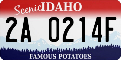 ID license plate 2A0214F