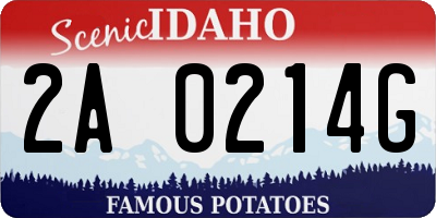 ID license plate 2A0214G