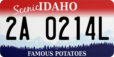ID license plate 2A0214L