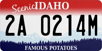 ID license plate 2A0214M
