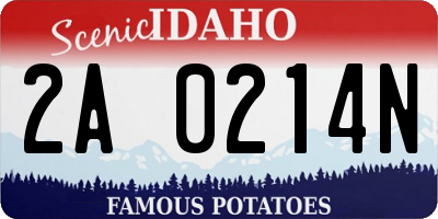 ID license plate 2A0214N