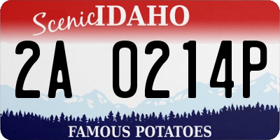 ID license plate 2A0214P