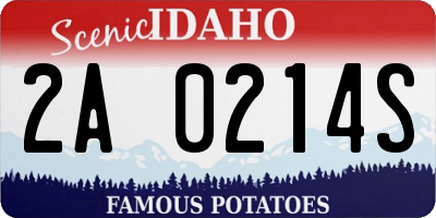 ID license plate 2A0214S