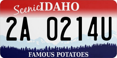ID license plate 2A0214U