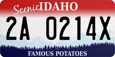 ID license plate 2A0214X