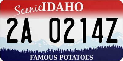 ID license plate 2A0214Z