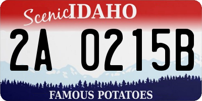 ID license plate 2A0215B