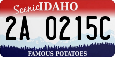 ID license plate 2A0215C