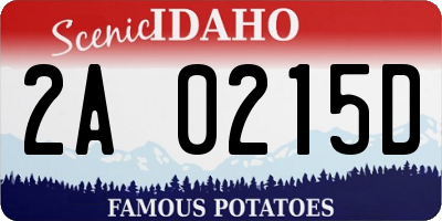 ID license plate 2A0215D