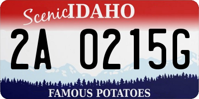 ID license plate 2A0215G