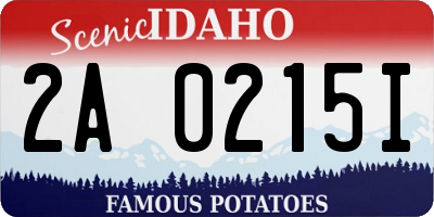 ID license plate 2A0215I